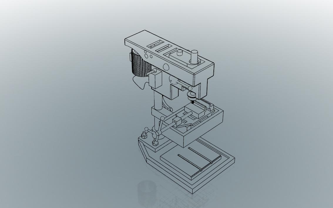 台钻【彩红网3D模型-caired.com】